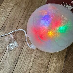 Enchanted Forest LED Holographic Snowflake Sphere 20 Lights 6 Inch Multi READ